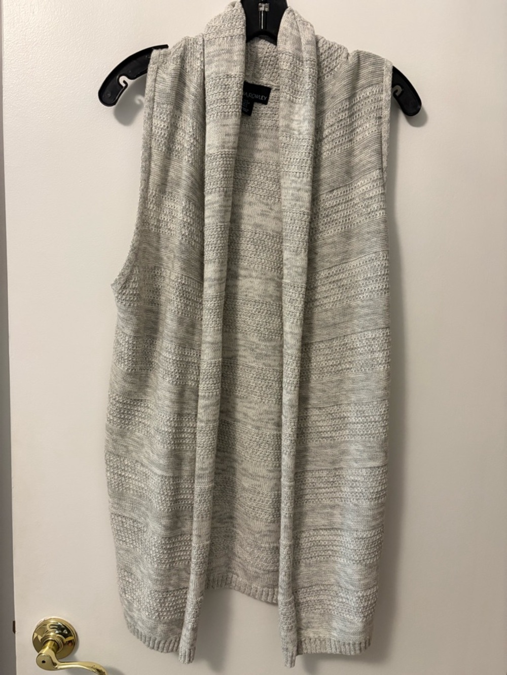 Cynthia Rowley Gray Sleeveless Open Front Knit Cardigan SZ S